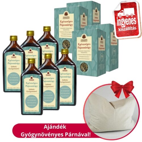 Egészséges Pajzsmirigy – 2 Hónapos Tisztító gyógykúra csomag – 40 x 50 cm Tönköly pelyva alvó párna Levendulával és Körömvirággal