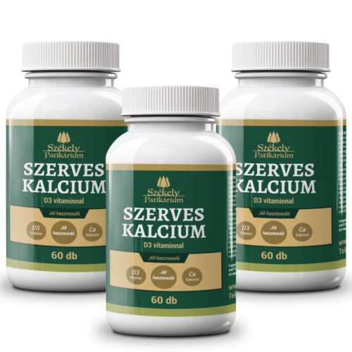 3 darab Székely Patikárium Szerves Kalcium - D3-vitamin - Havi adag