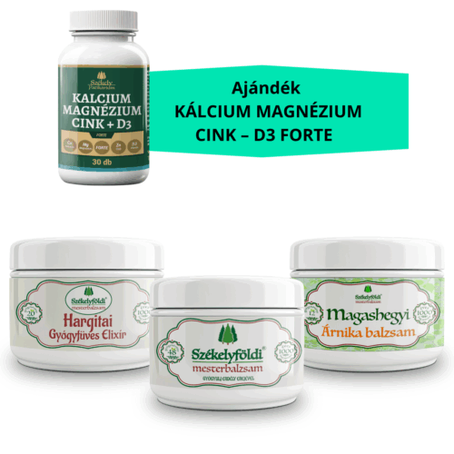 1 Hargitai Gyógyfüves Elixír - 1 Székelyföldi Mesterbalzsam - 1 Magashegyi ÁRNIKA Balzsam 250ml/db + Ajándék Kálcium-Magnézium–Cink–D3 FORTE