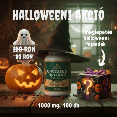 Halloween - C-vitamin 1000 mg + D3-vitamin + Cink + Csipkebogyó kivonat - 100 darabos